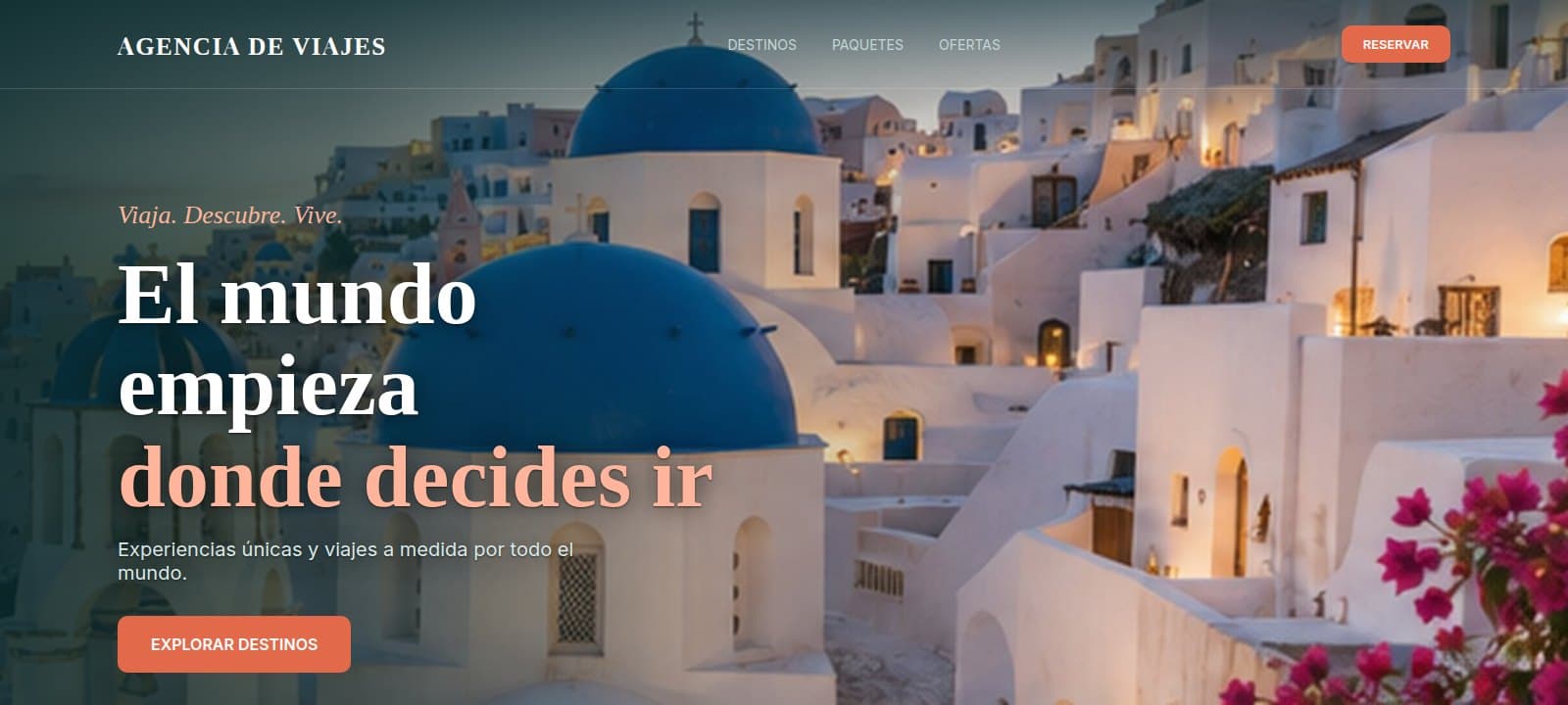 Vista del diseño de Agencia de Viajes Premium
