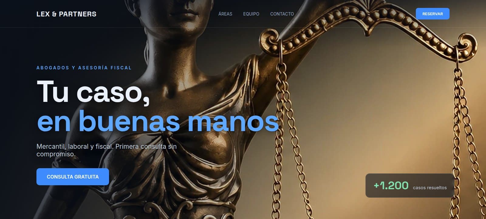 Vista del diseño de Asesoría & Abogados