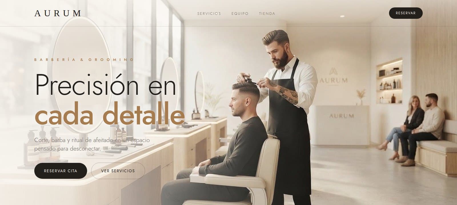 Vista del diseño de Barbería Premium