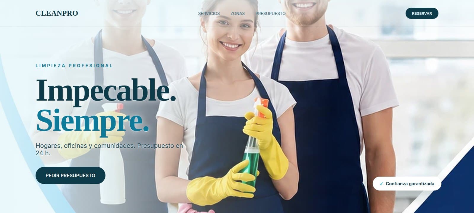 Vista del diseño de Clean Pro Services