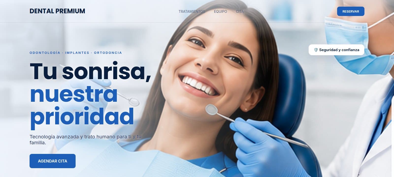 Vista del diseño de Clínica Dental Premium