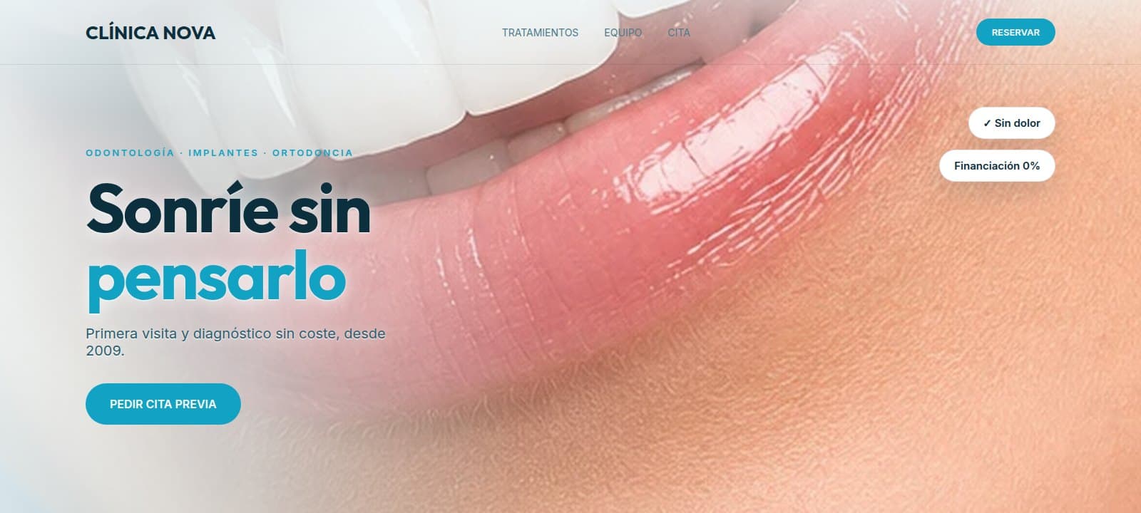 Vista del diseño de Clínica Dental