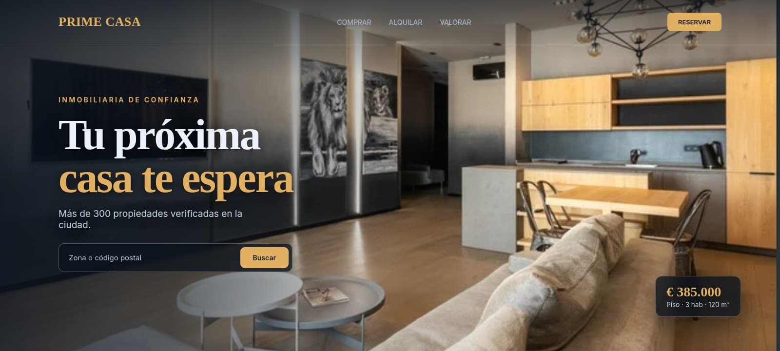 Vista del diseño de Inmobiliaria Prime