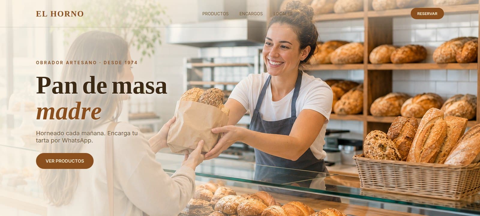 Vista del diseño de Panadería del Horno